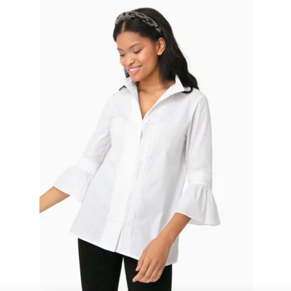 Tuckernuck White Blouse with Ruffle Sleeves